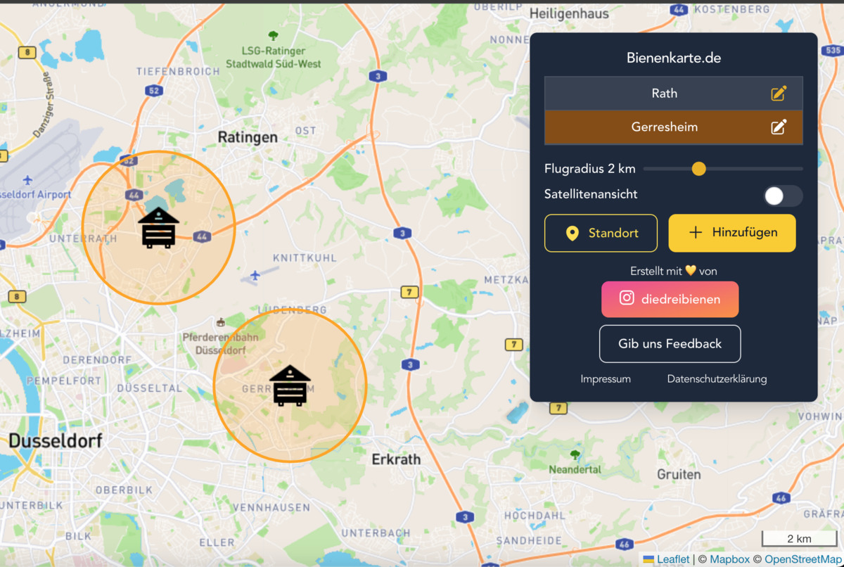 Bienenkarte.de – Den Flugradius deiner Bienen einfach visualisieren